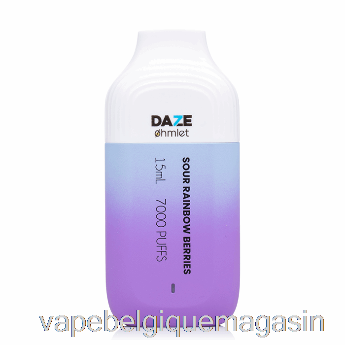 Vape Belgique 7 Daze Ohmlet 7000 0% Zéro Nicotine Jetable Acidulé Baies Arc-en-ciel